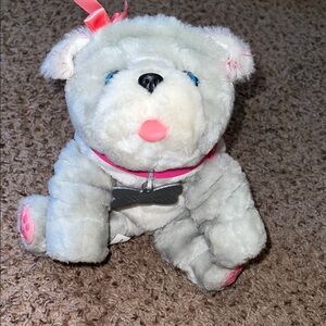 Gray and Pink Stuffed Bear Toy